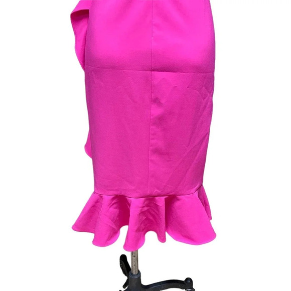 LIKELY Laverna Ruffle‎ Midi Dress Fuchsia Pink Size 0 - Picture 10 of 13